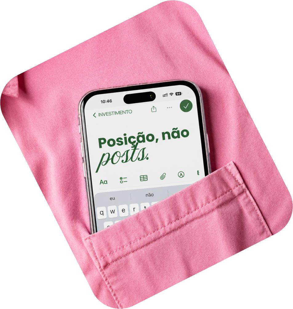 Celular no bolso: posição, não posts.